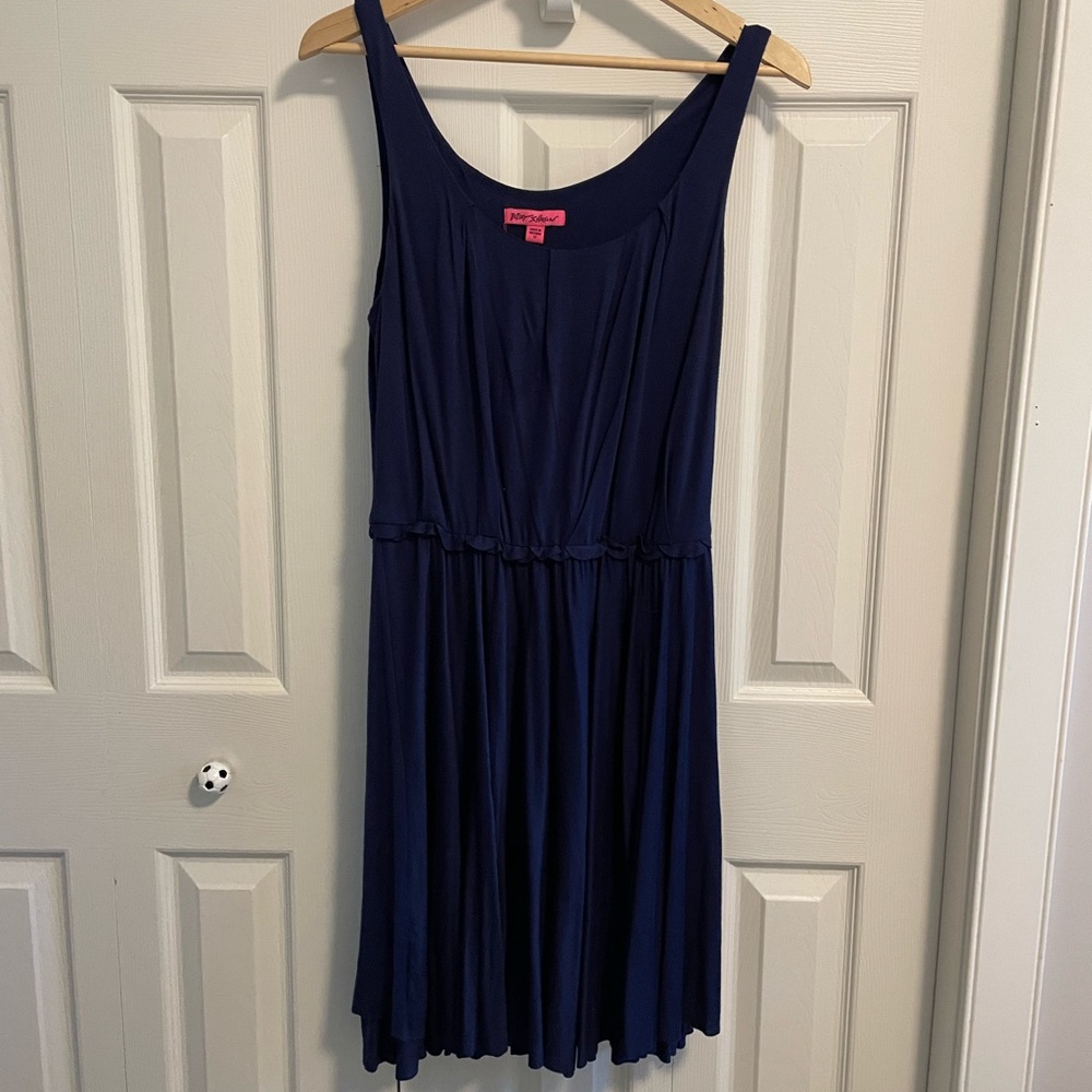 Betsey Johnson navy blue dress, Size 12.